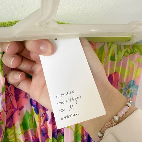 NWT Loyd/Ford Vega Floral Pleated Midi Skirt Sz M - Picture 6 of 6